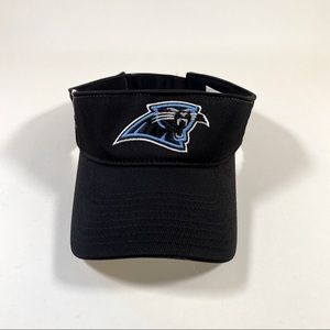 Carolina Panthers Embroidered Panther Logo Velcro Adjustable Black Visor NTW